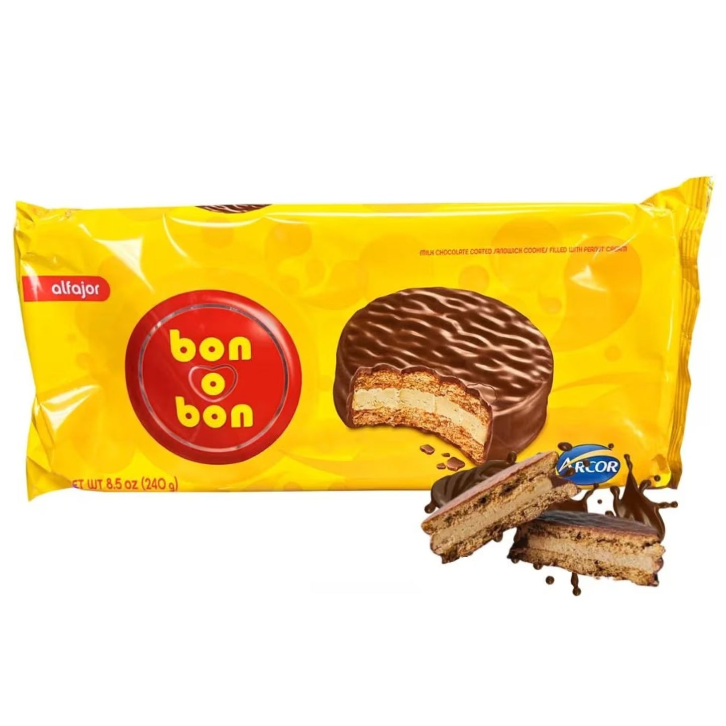 Arcor Bon o Bon ALFAJOR Original Leche 8.5oz