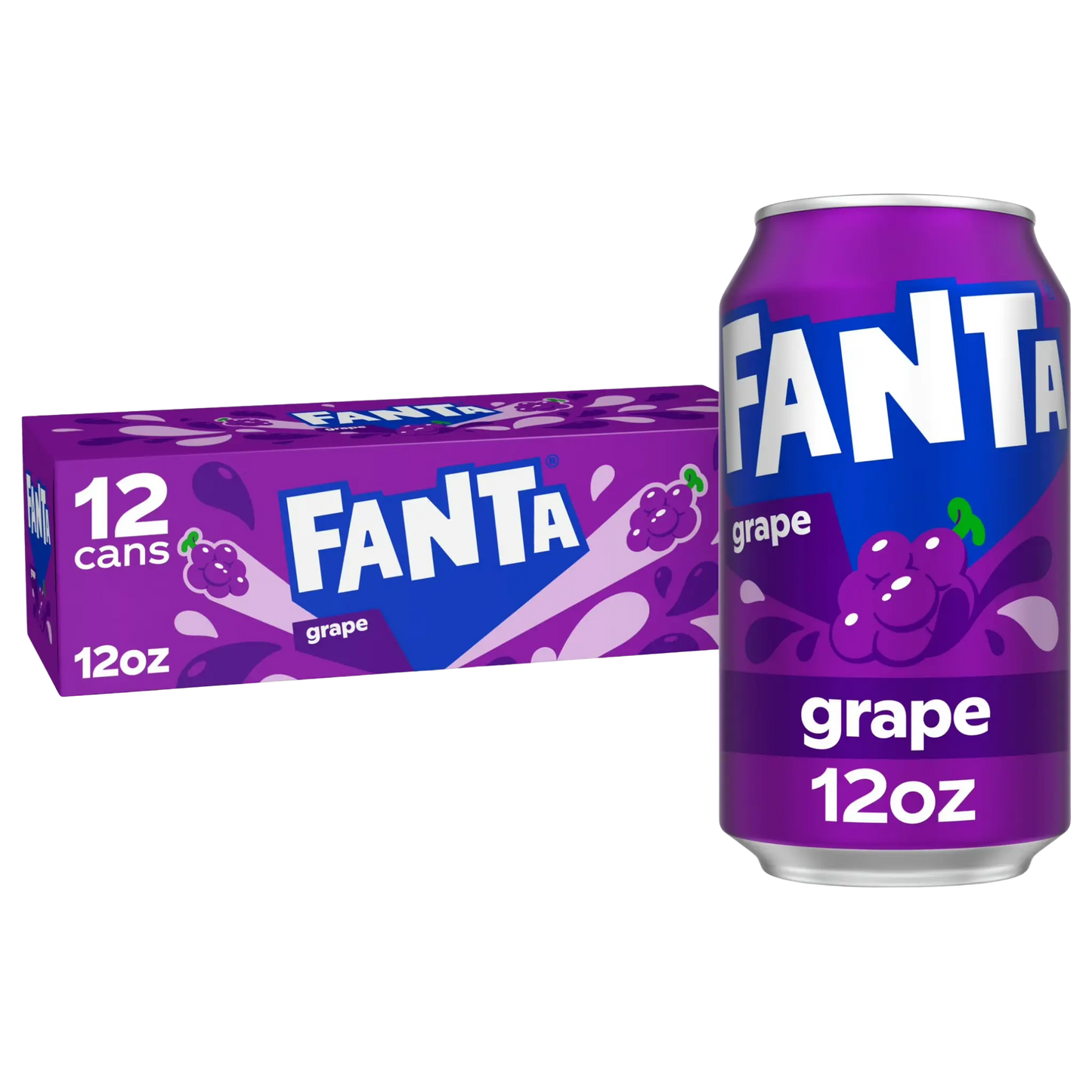 Fanta Grape Soda Pop Fridge Pack, 12 fl oz, 12 Pack Cans