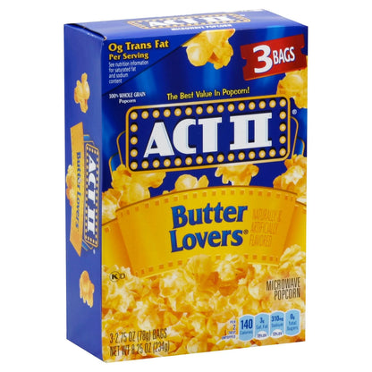 ACT II Butter Lover Popcorn 12/3pk/8.25oz