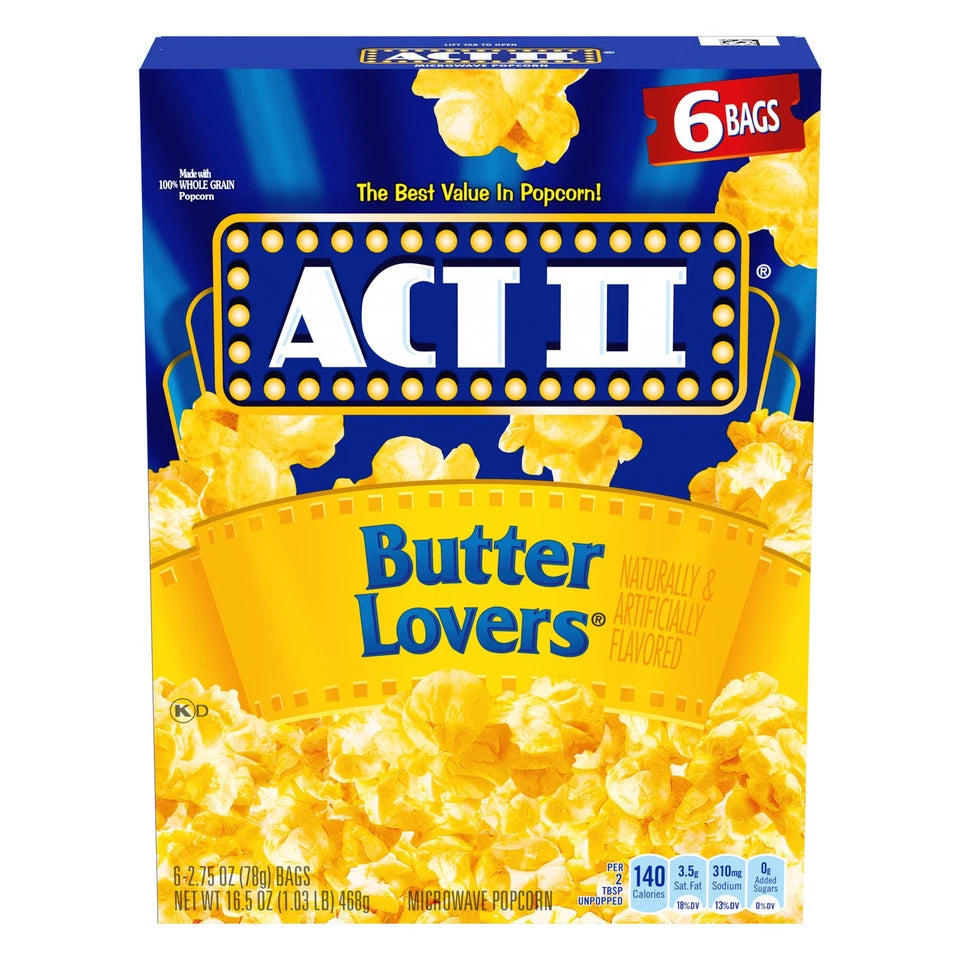 ACT II Butter Lover Popcorn 6/6pk/16.5oz