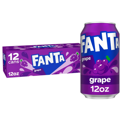 Fanta Grape Soda Pop Fridge Pack, 12 fl oz, 12 Pack Cans