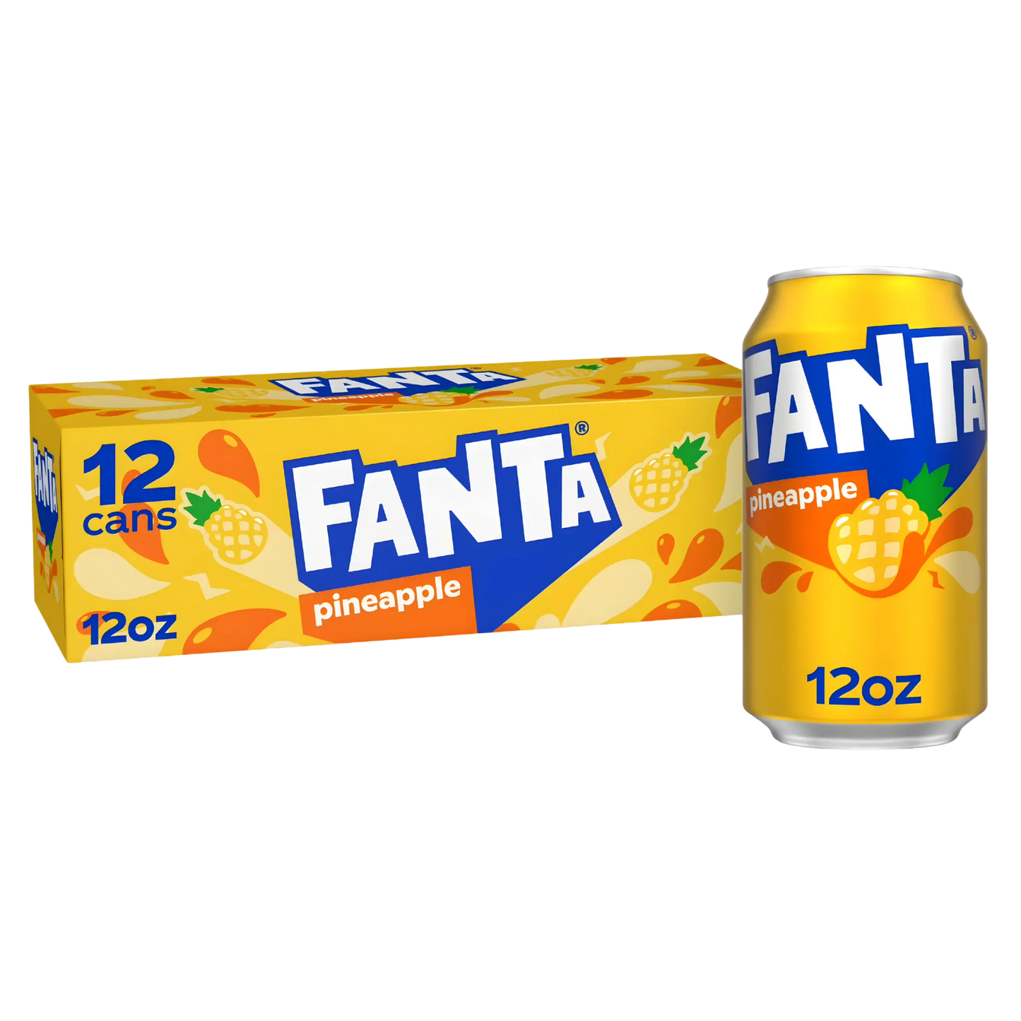 Fanta Pineapple Soda Pop Fridge Pack, 12 fl oz, 12 Pack Cans