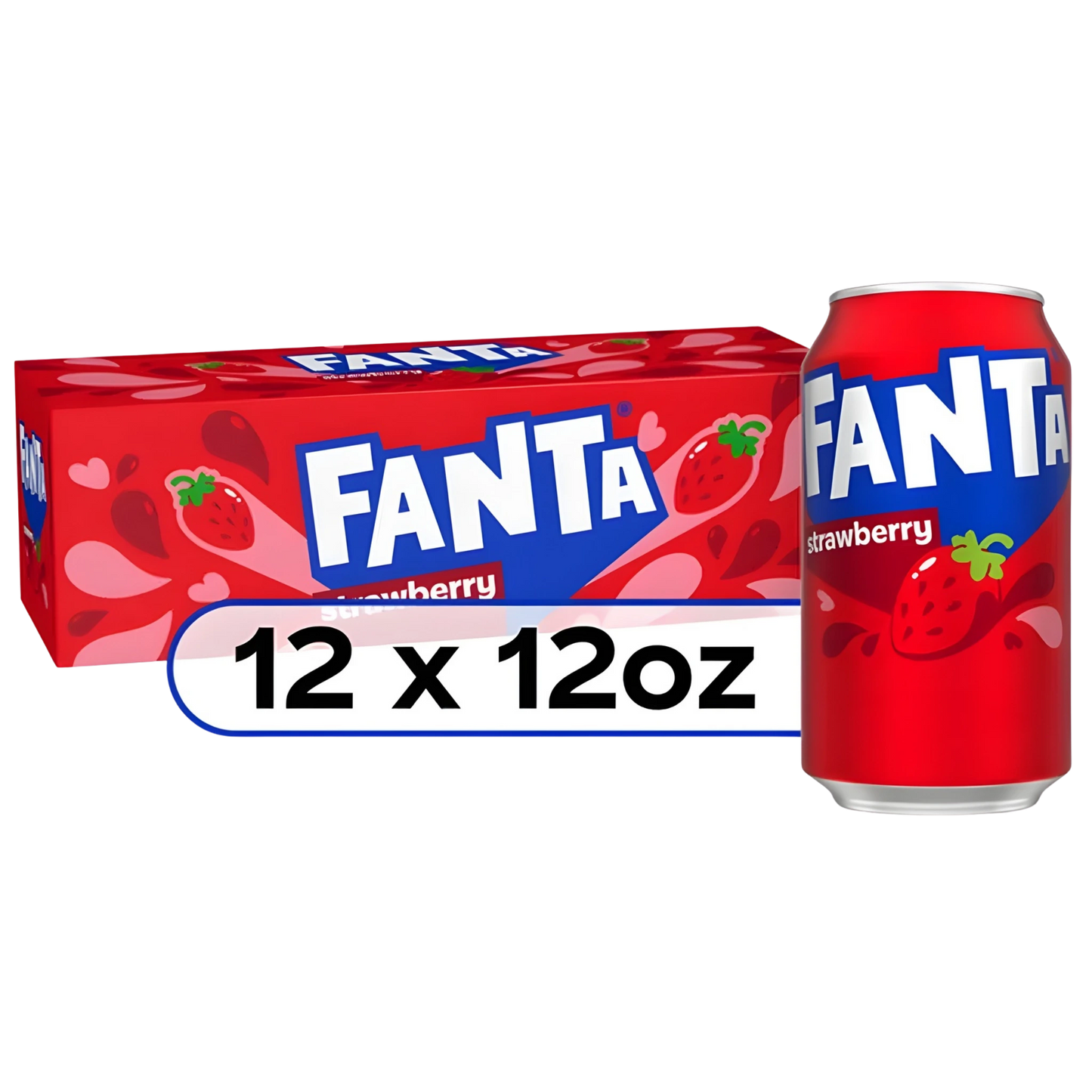 Fanta Strawberry Soda Pop Fridge Pack, 12 fl oz, 12 Pack Cans