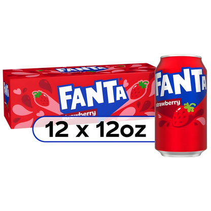 Fanta Strawberry Soda Pop Fridge Pack, 12 fl oz, 12 Pack Cans